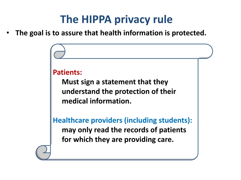the hippa privacy rule the goal is to assure that
