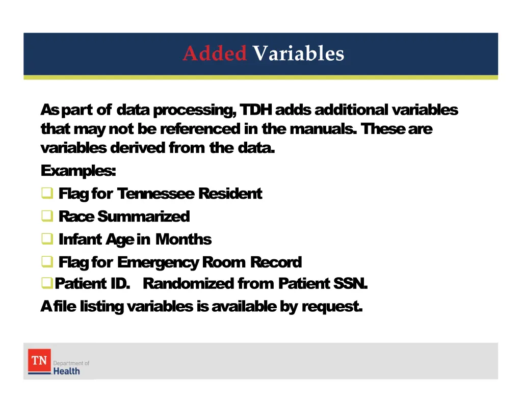 added variables