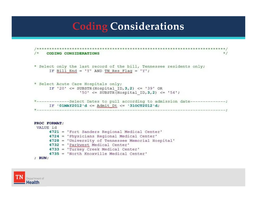 coding considerations