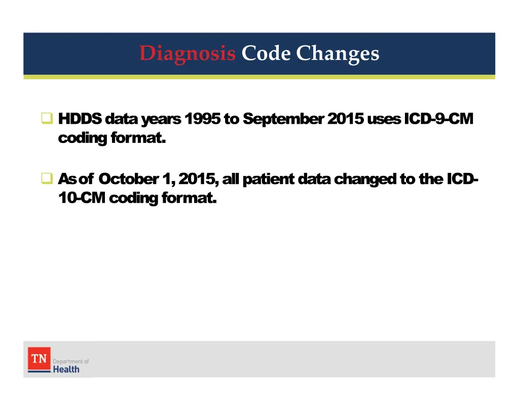 diagnosis code changes