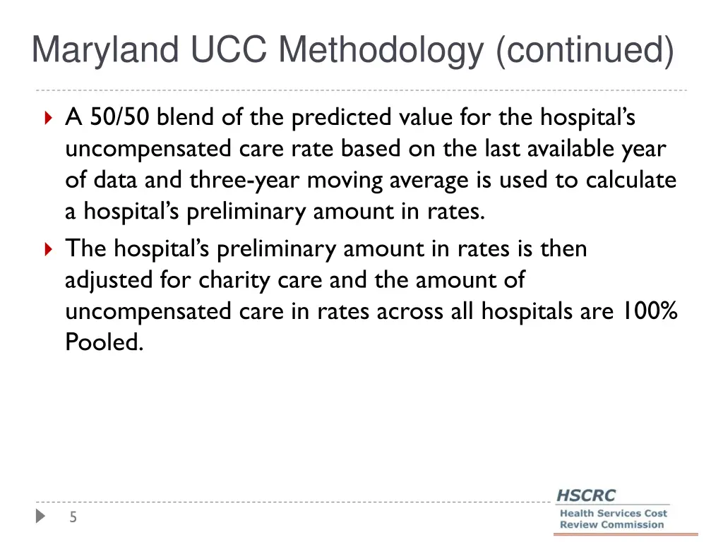 maryland ucc methodology continued