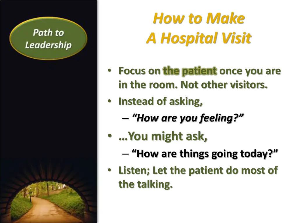 how to make a hospital visit