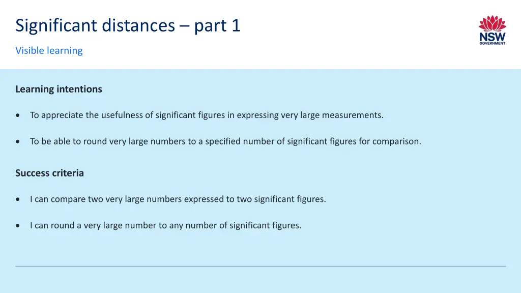 significant distances part 1