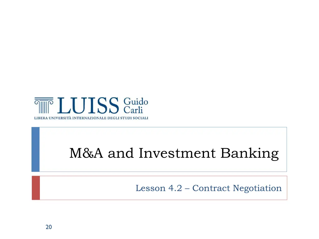 m a and investment banking 1