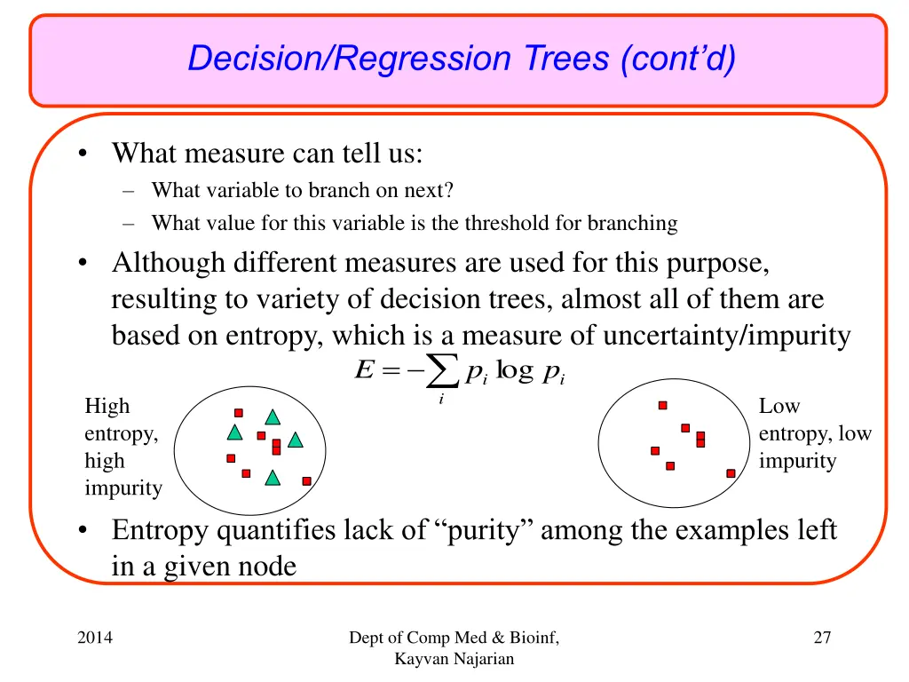 decision regression trees cont d 1