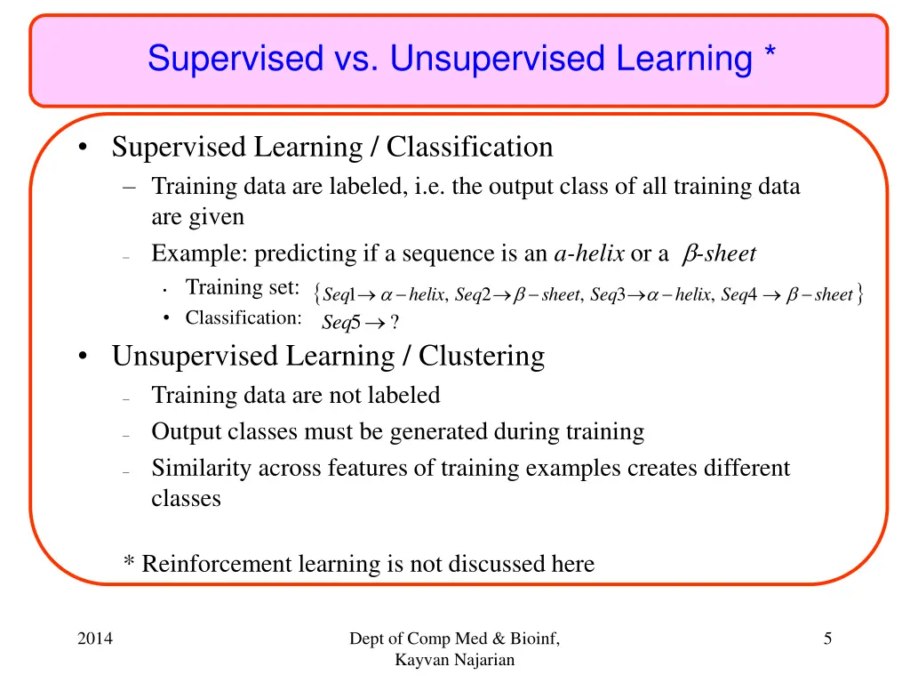 supervised vs unsupervised learning