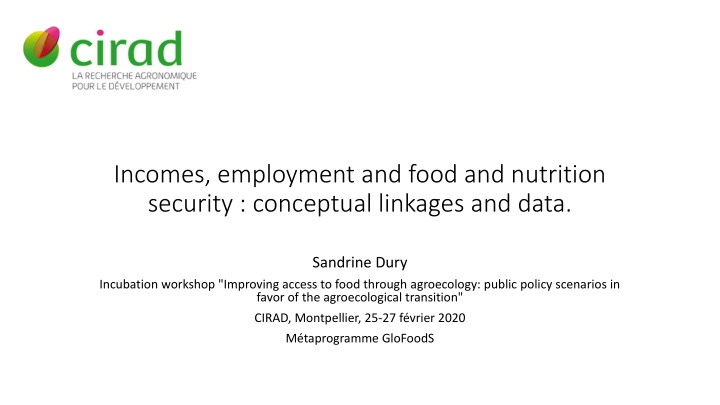 incomes employment and food and nutrition