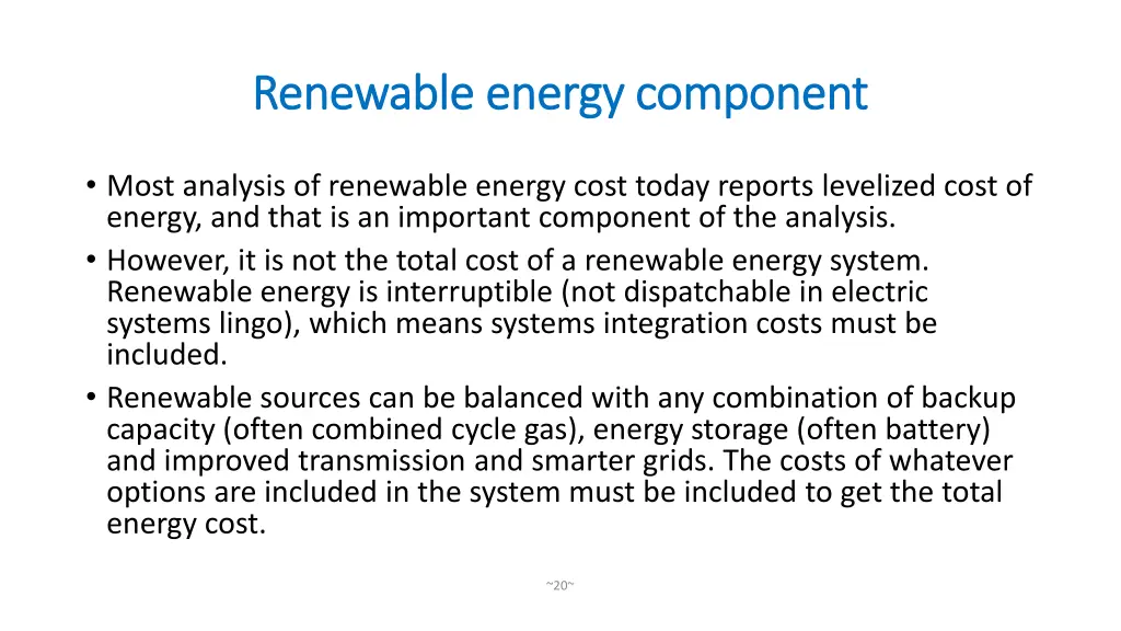 renewable energy component renewable energy