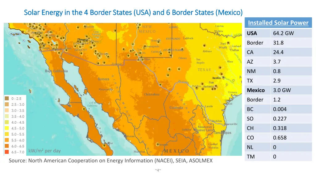 solar energy in the 4 border states