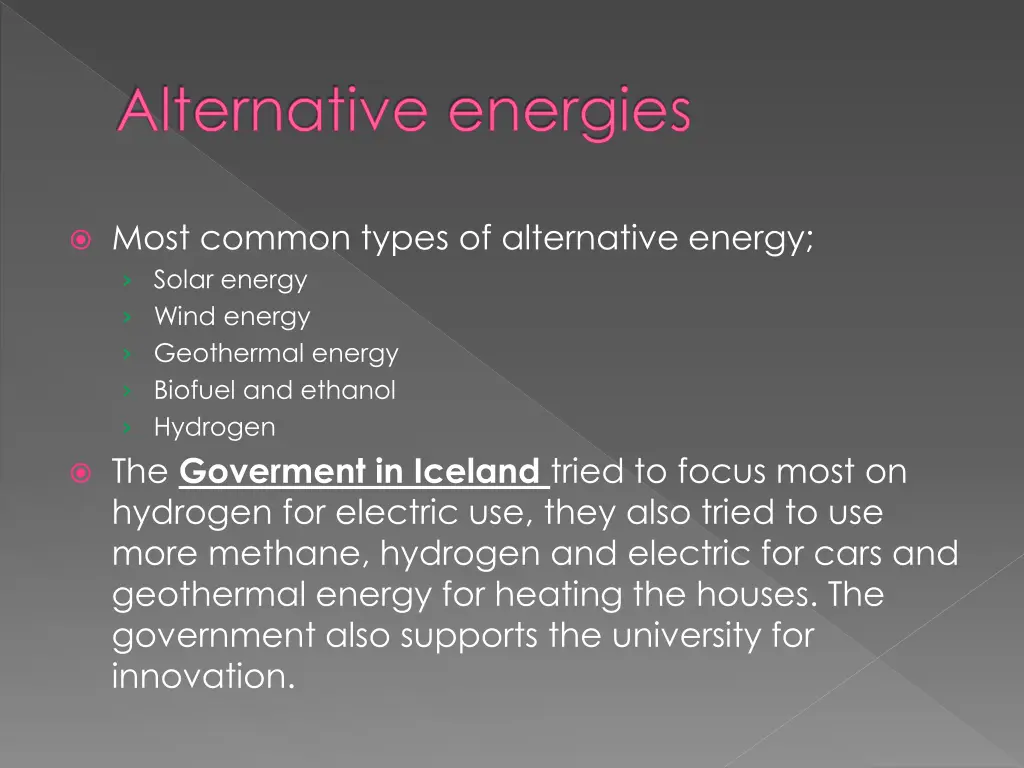 alternative energies