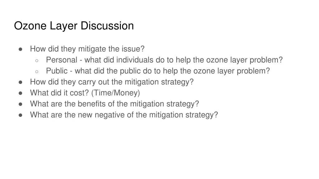 ozone layer discussion