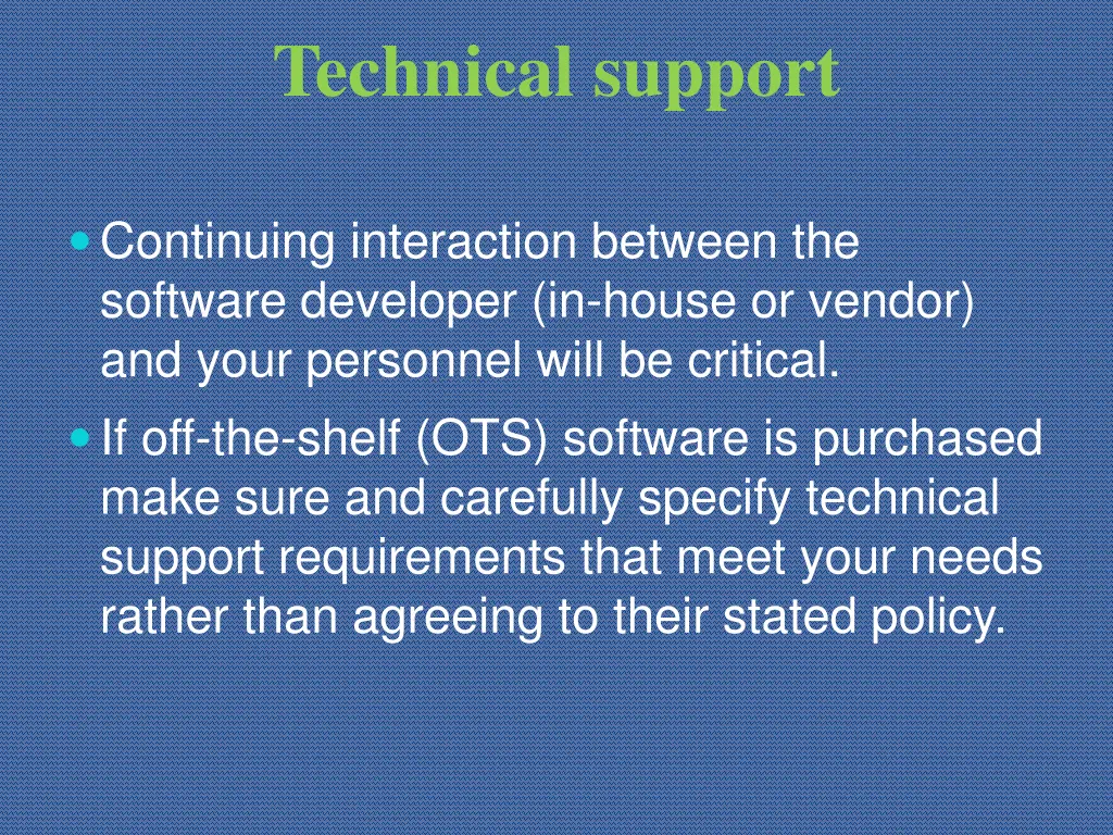 technical support