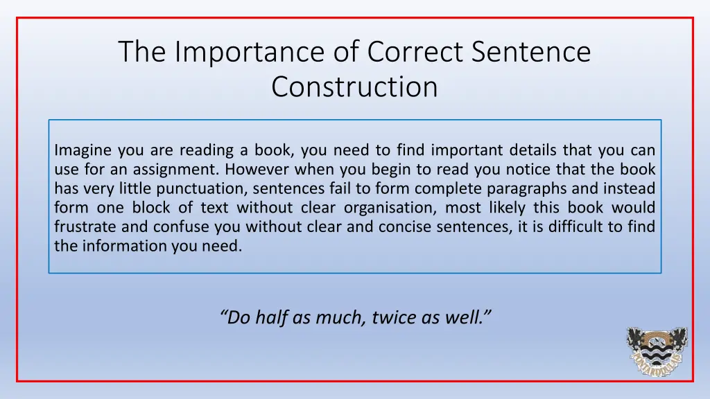 the importance of correct sentence construction 2