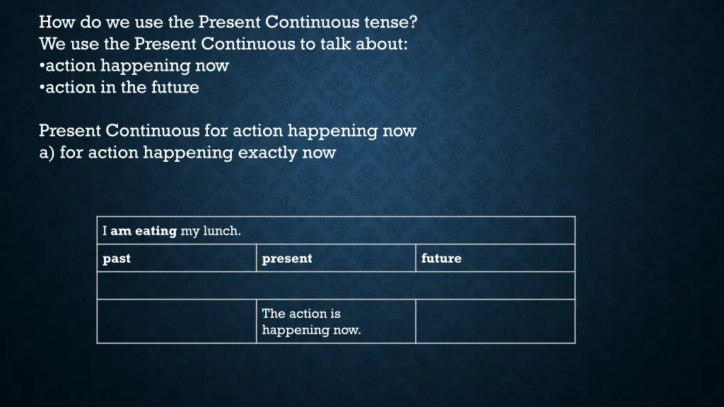 how do we use the present continuous tense