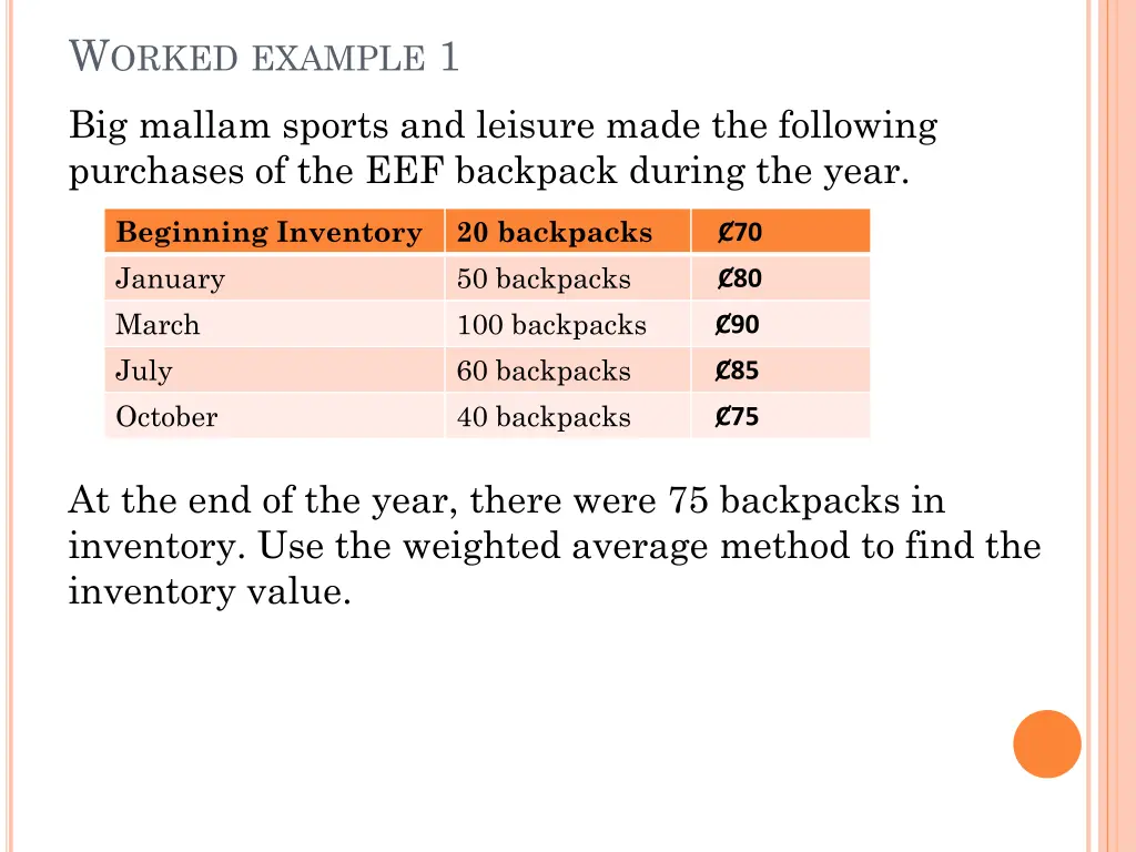 w orked example 1