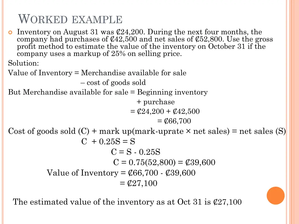 w orked example inventory on august