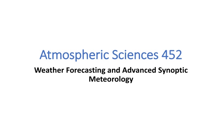atmospheric sciences 452 atmospheric sciences