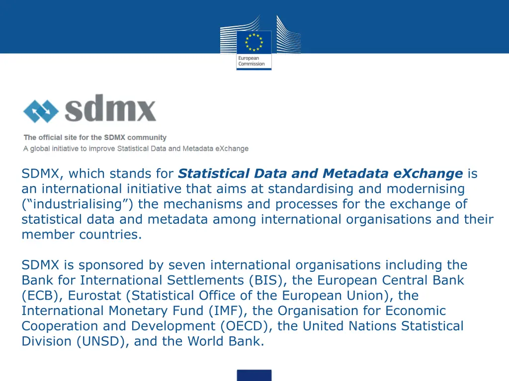 sdmx which stands for statistical data