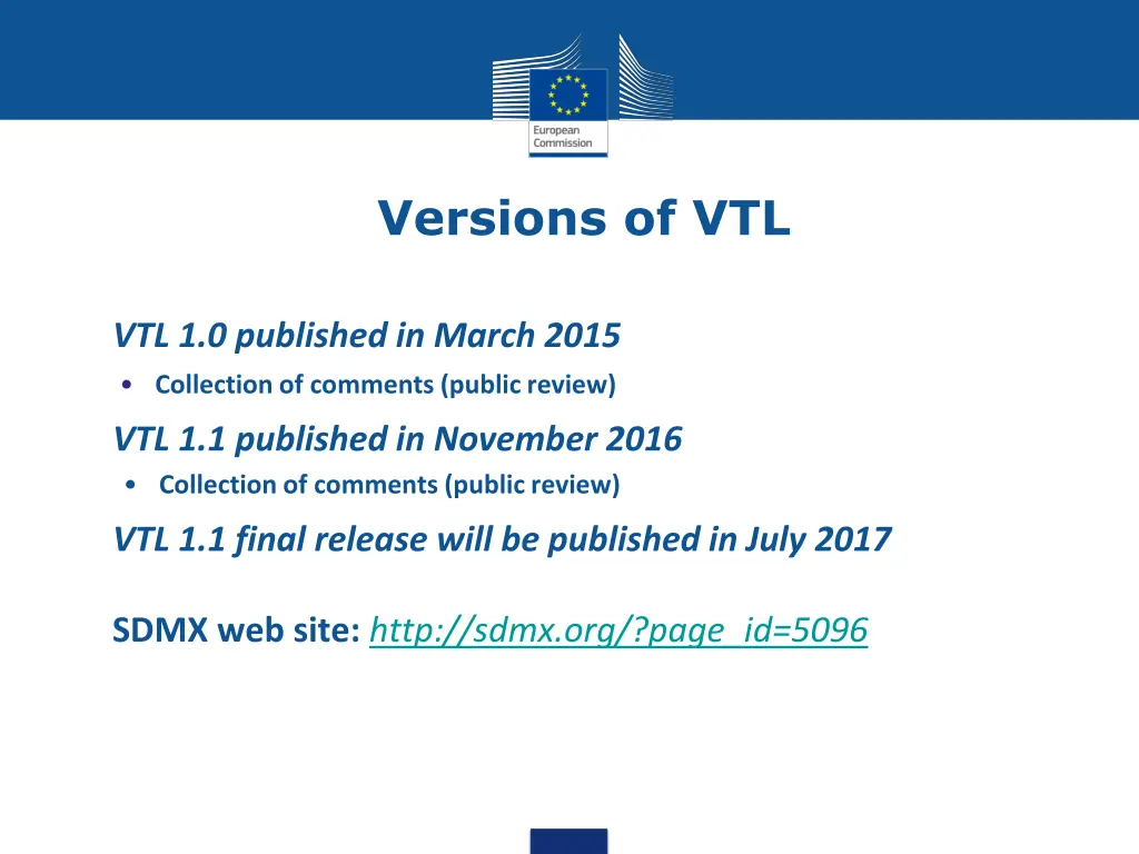 versions of vtl