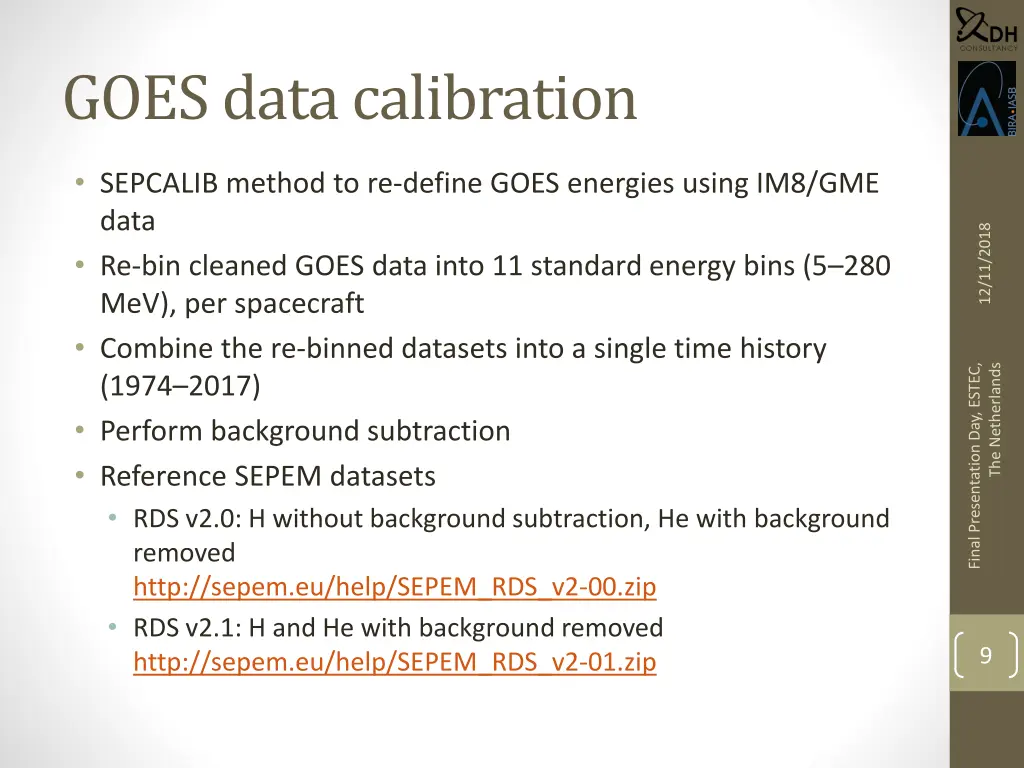 goes data calibration