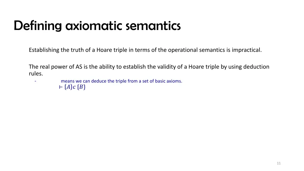 defining axiomatic semantics