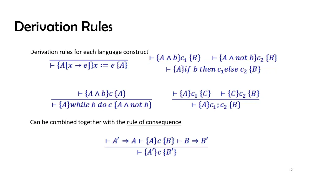 derivation rules
