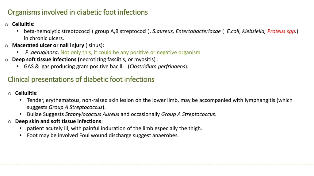 organisms involved in diabetic foot infections