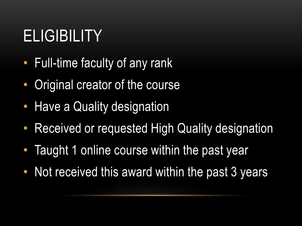 eligibility