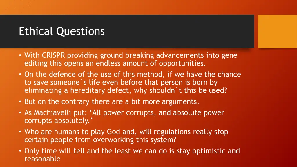 ethical questions