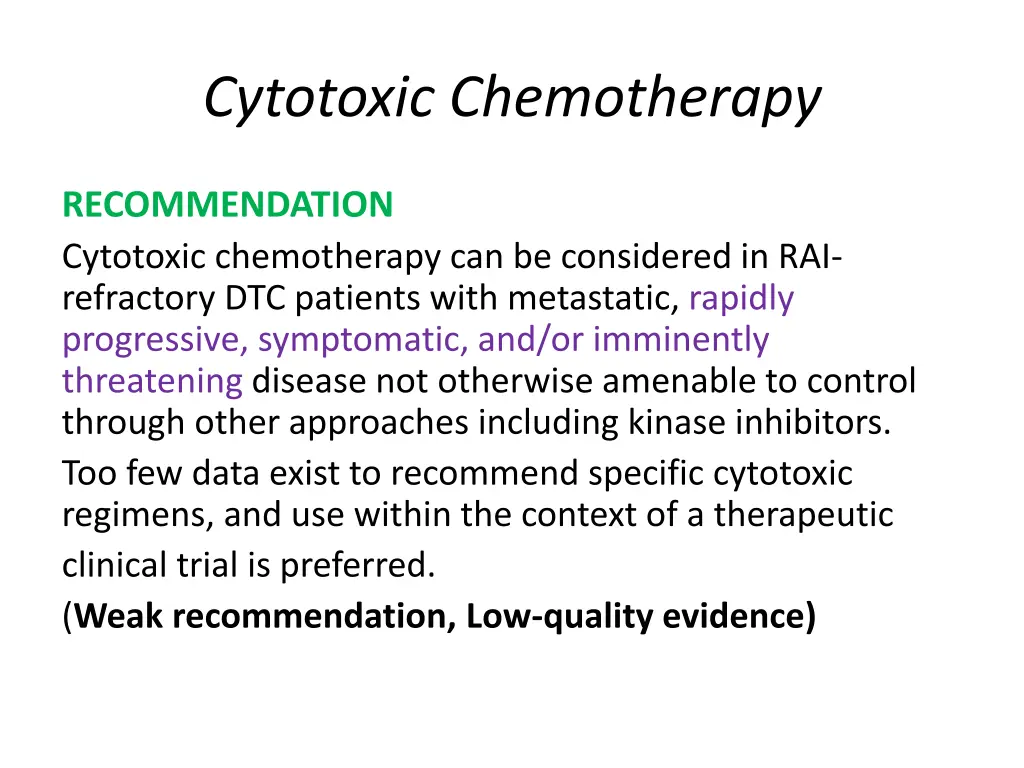 cytotoxic chemotherapy