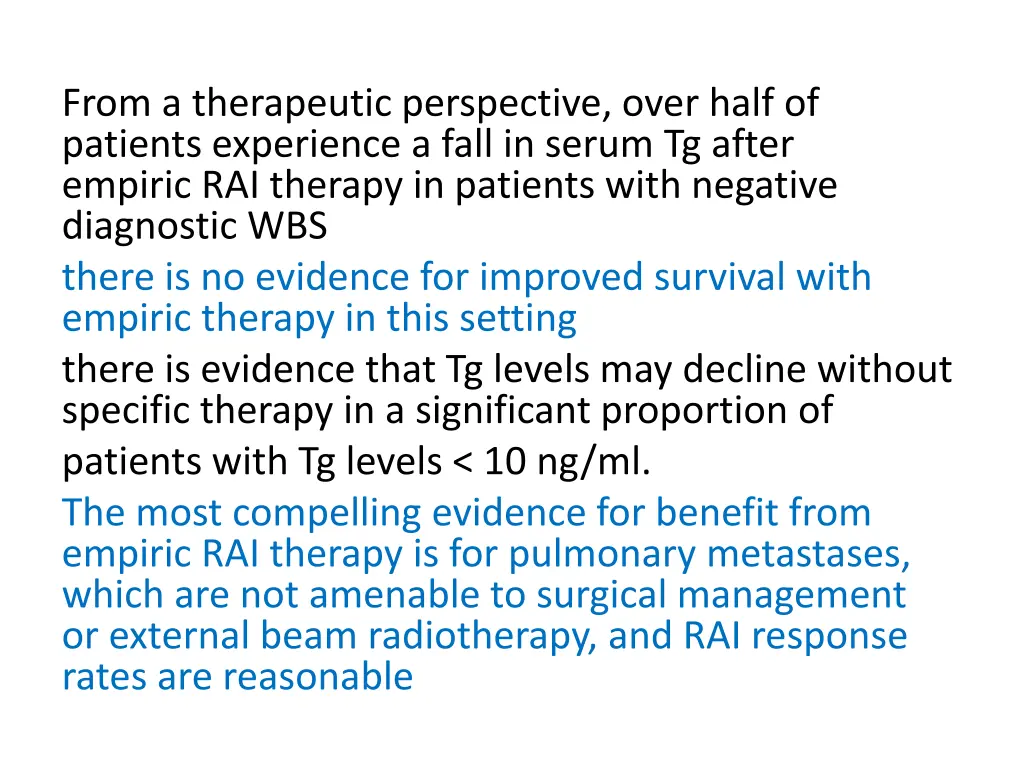 from a therapeutic perspective over half