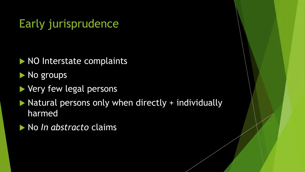 early jurisprudence