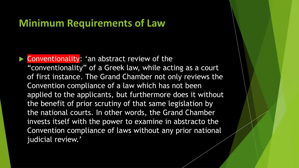 minimum requirements of law 3