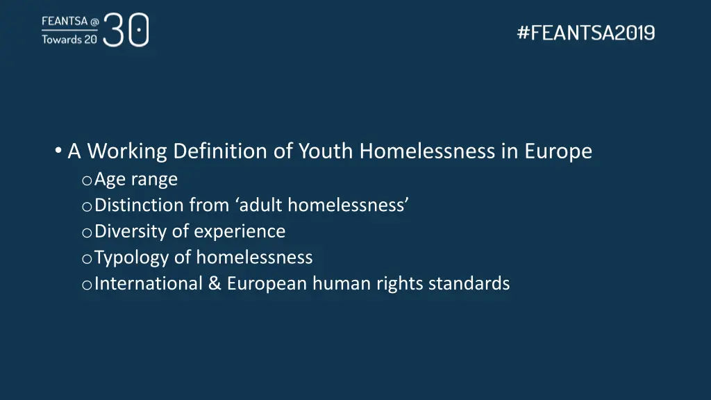 a working definition of youth homelessness