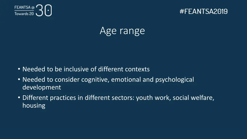 age range