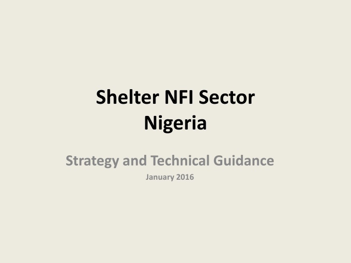 shelter nfi sector nigeria