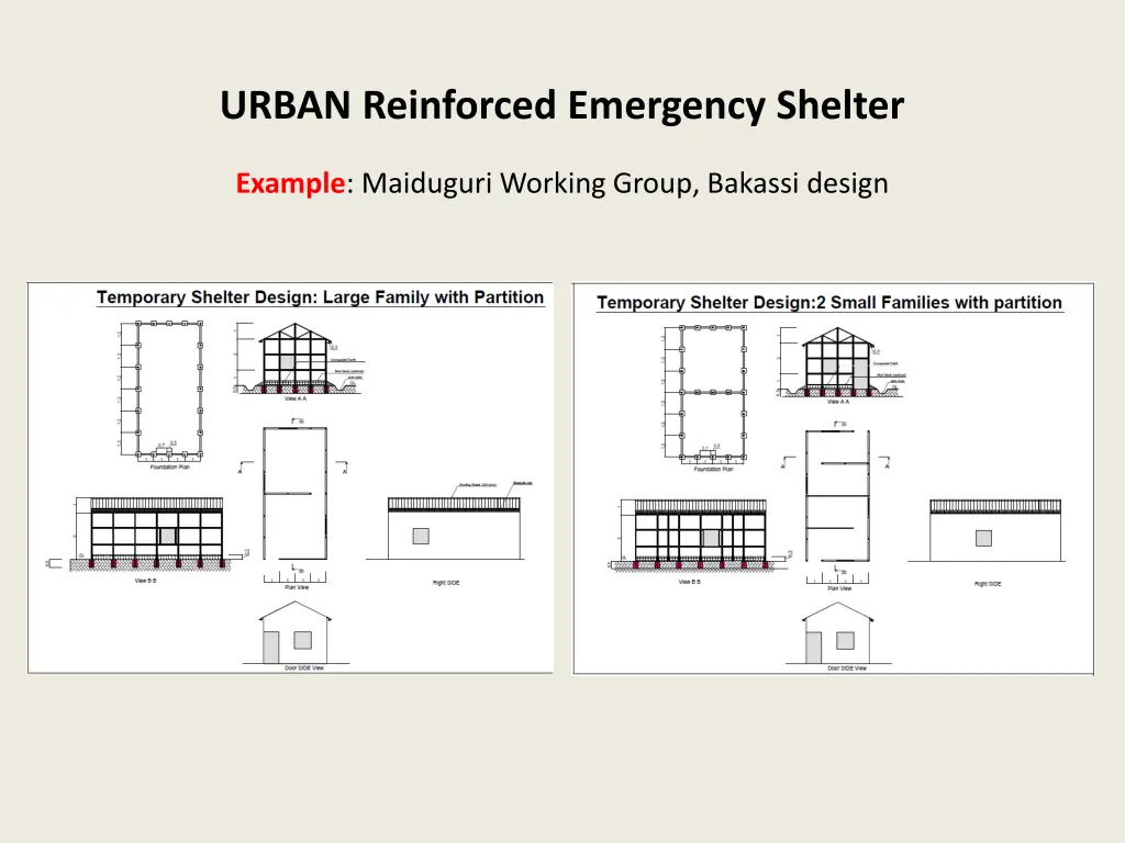 urban reinforced emergency shelter