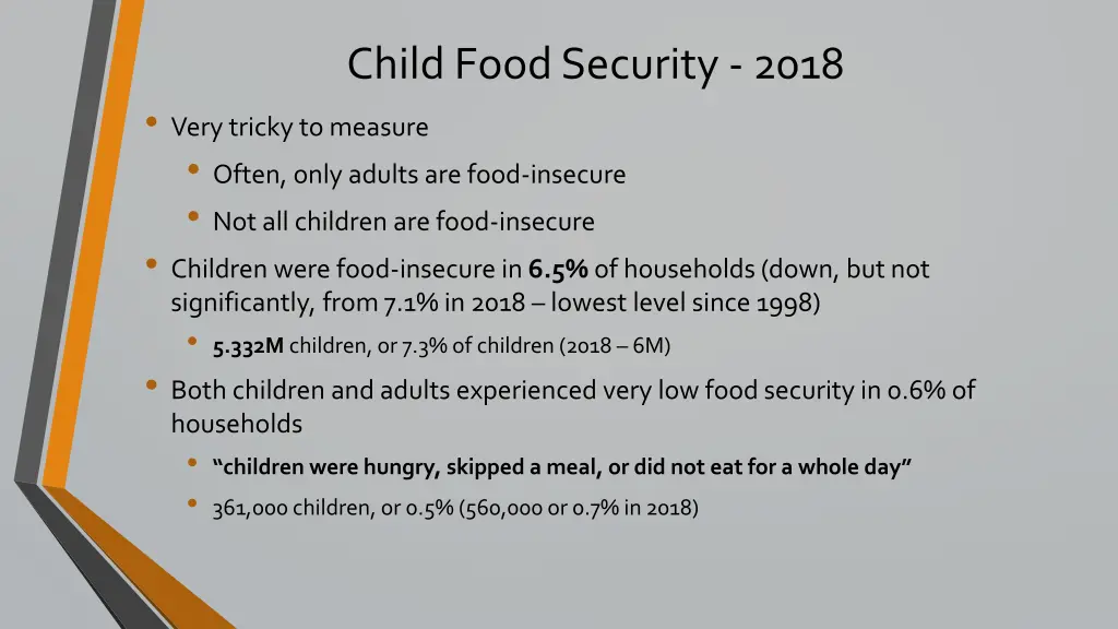 child food security 2018 very tricky to measure