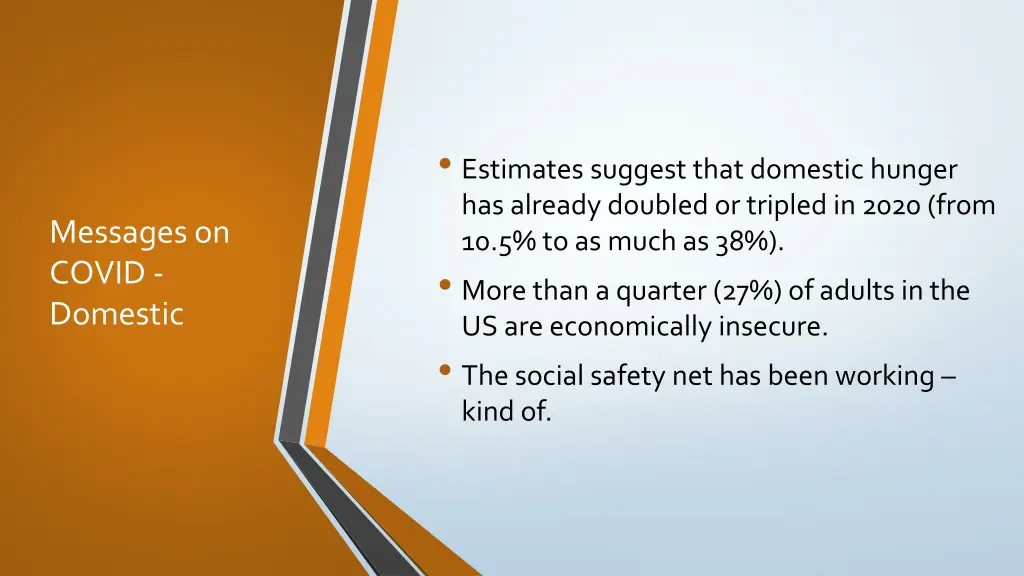 estimates suggest that domestic hunger