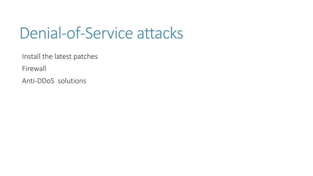 denial of service attacks