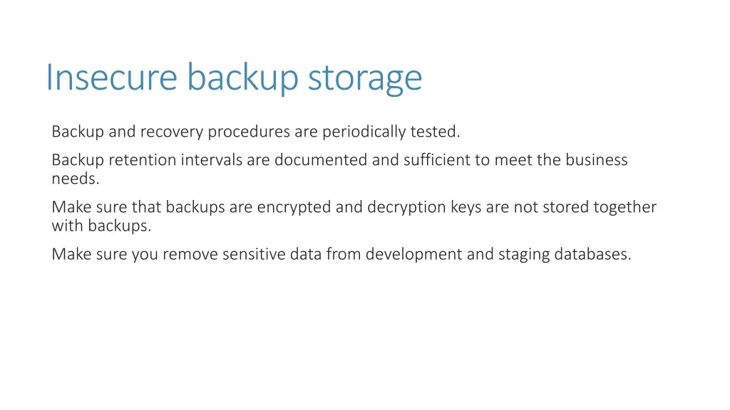 insecure backup storage