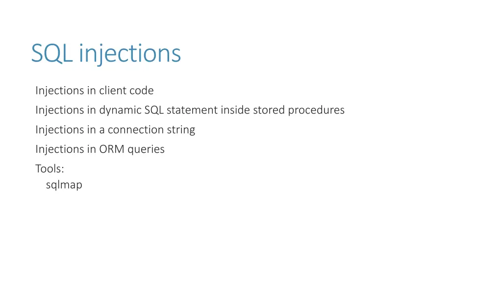 sql injections