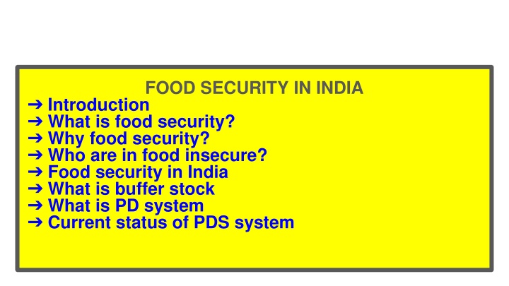 food security in india
