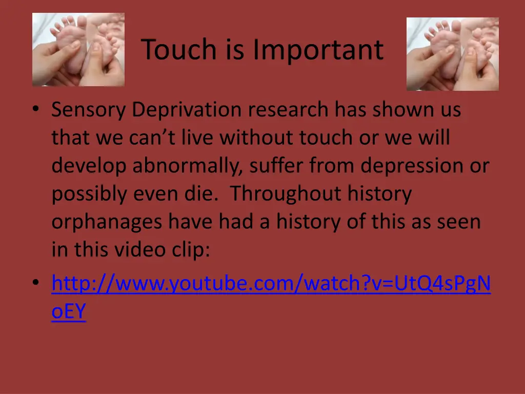 touch is important