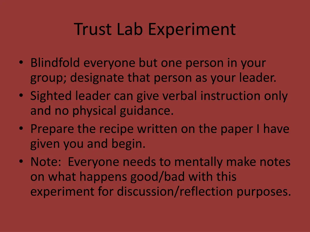 trust lab experiment