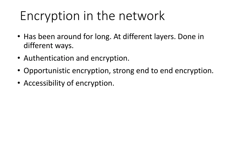 encryption in the network
