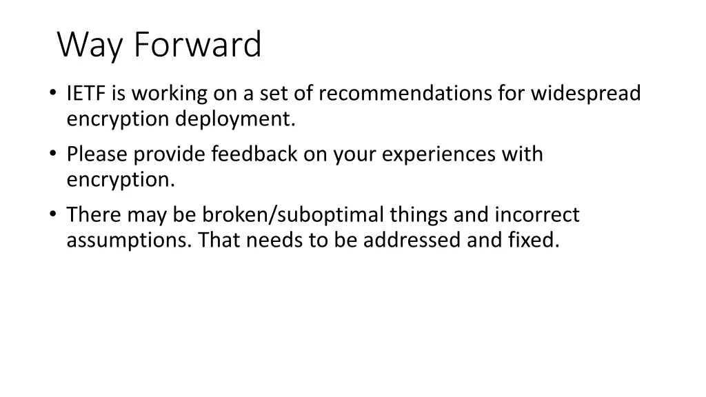 way forward