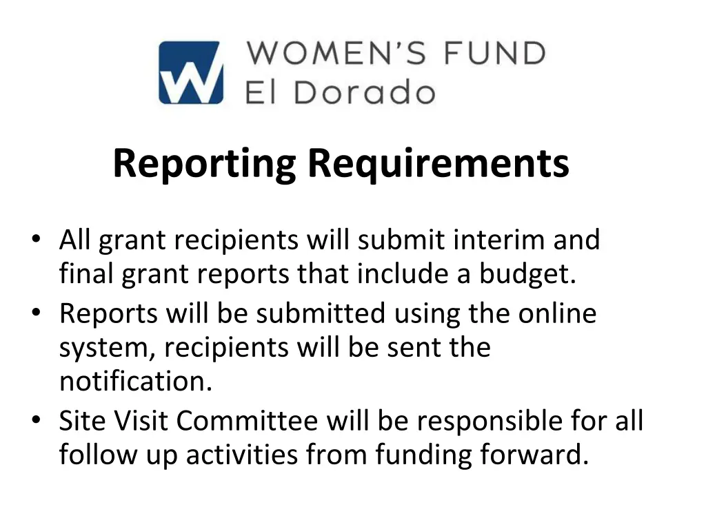 reporting requirements