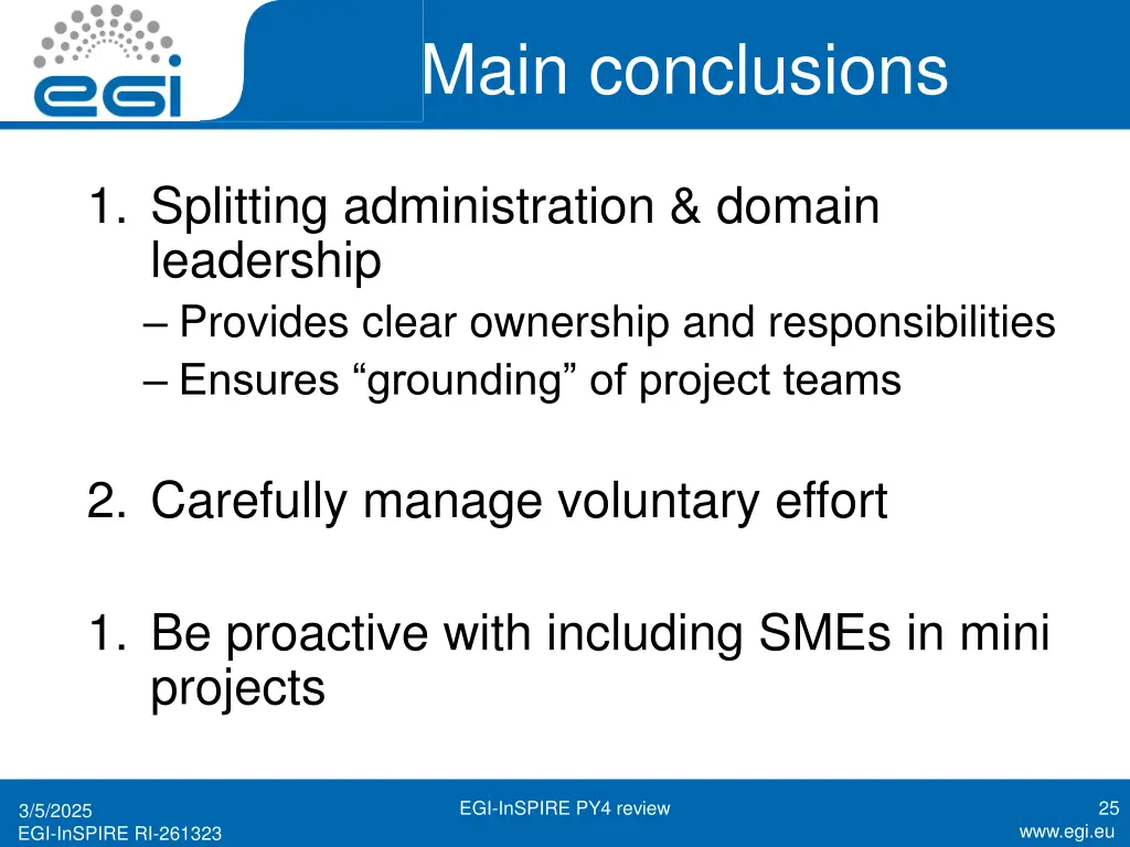 main conclusions