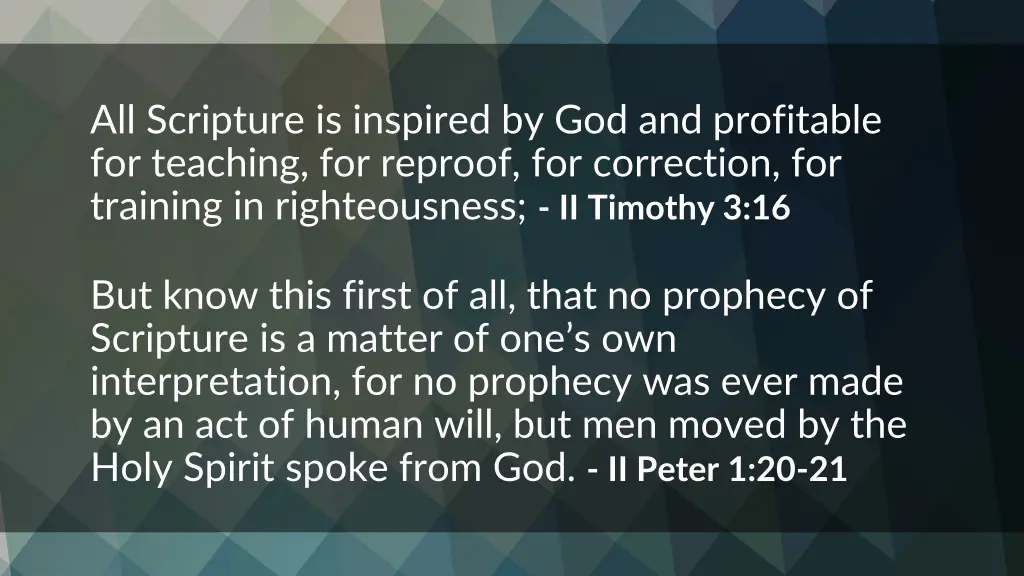 all scripture is inspired by god and profitable
